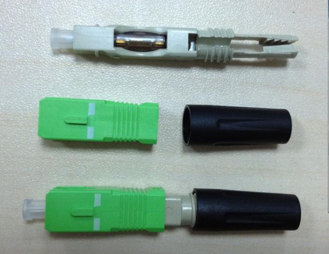 SC Quick Assembly Fiber Optics Connector SM/MM Green / Beige / Blue