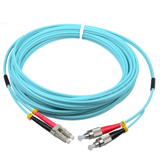 OM3 aqua duplex optical jumper FC/UPC-LC/UPC corning fiber LSZH cable jacket