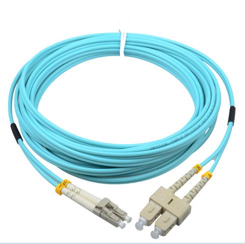 Corning cable SC/PC-LC/PC OM3 50/125 2.0mm aqua fiber optic hybrid jumper