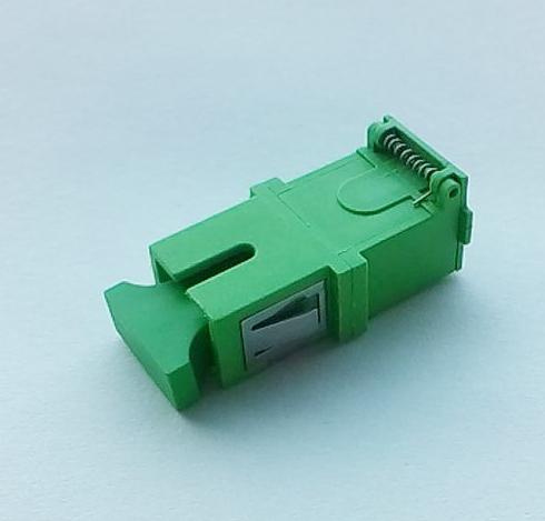 SC / APC simplex shuttered fiber optic adapters Green High Precious Structure
