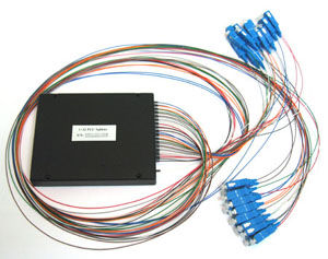 1 × 8 PLC Fiber Optic Splitter, ABS Package, 0.9mm cable,Low Polarization Dependent Loss
