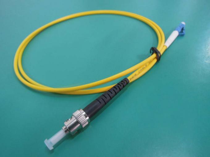 Yellow color PVC 0.9 2.0 3.0 mmFiber Optic Patch Cord LC-ST Single Mode ...