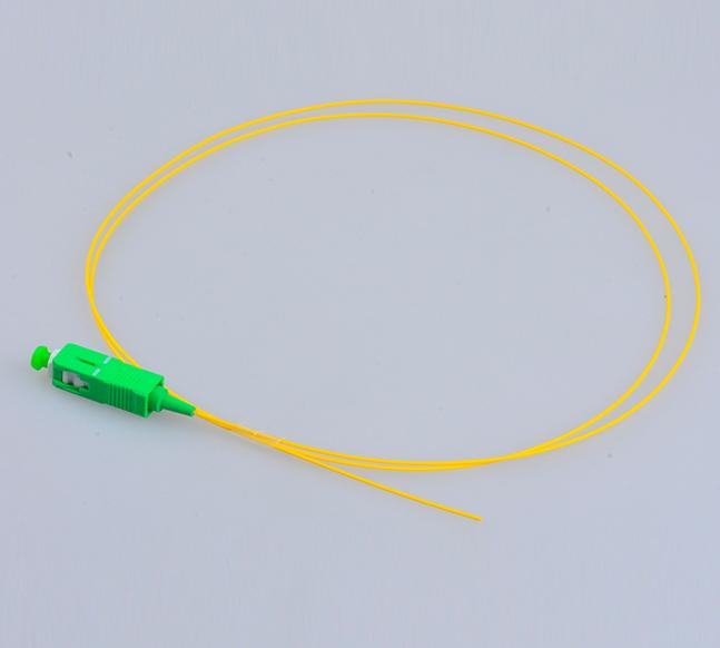 SC/APC SM simplex 0.9mm Fiber Optic Pigtail yellow color PVC outer ...