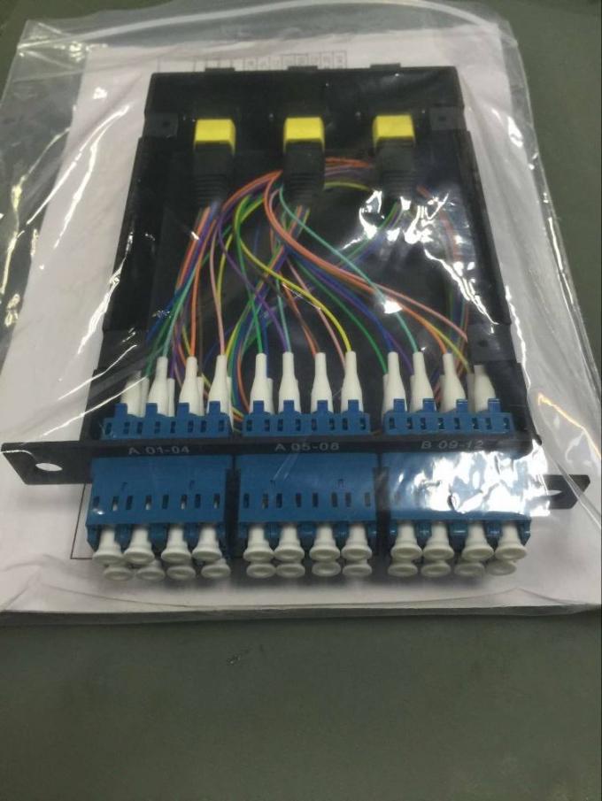 MTP Module Cassette FTTH Fiber Optic Patch Panel APC UPC 12 / 24 Core 1