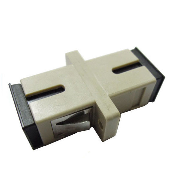 Iso Adapter Computer ISO RoHS Plastic Simplex SC/PC Multimode Fiber Optic Adapter beige color