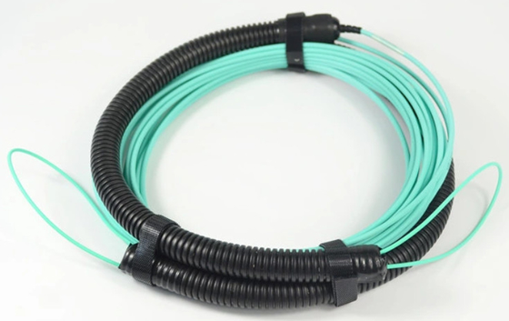 24 cores Optical Fiber Female MPO Patchcord With Pulling Eyes