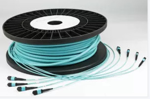 100G 72 Fiber OM3 MTP Patch Cord Aqua Cable Female / Male Type