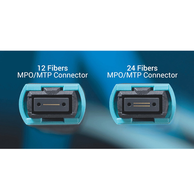 24 Fiber 12 Fiber MPO Patch Cable OM3 OM4 MPO To MPO