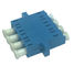 Quadruple 4 Cores LC UPC Singlemode Fiber Optic Adapter Blue Color