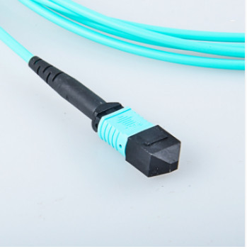 8C 12C 24C Fiber Optic Cable MPO To MPO Aqua Color