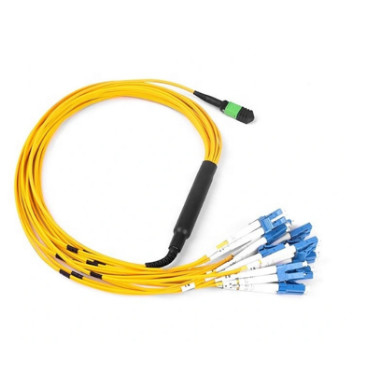 LSZH / PVC SM MPO To LC Fiber Optic Pigtail 12 Core
