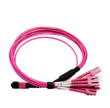 LSZH / PVC SM MPO To LC Fiber Optic Pigtail 12 Core