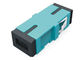 ISO RoHS ABS / PBT Aqua Blue color OM3 SC Simplex MM fiber optic adapter