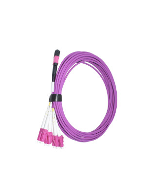 8 Fibers LC MPO OM4 Multimode Patch Cord With Female Connector