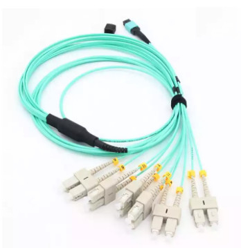 8 Core 12 Core MPO MM OM3 OM4 Female to LC 12 Core MTP Fiber Optic Patch Cord