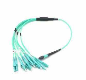 OM3 MPO - LC Fiber Optic Patch Cord 3.0mm 12 Core