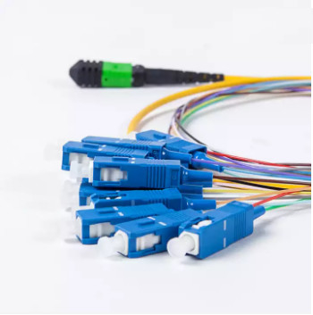 SM 12 Fiber SC FTTH Fiber Optic Pigtail 3 M MPO / MTP