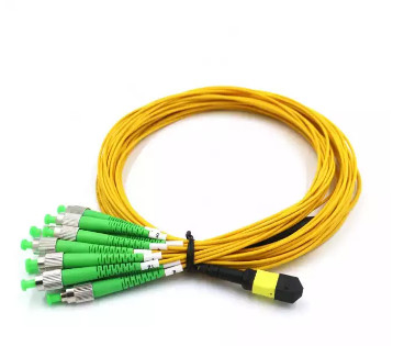 MPO To FC Fiber Optic Jumper 12 Fiber OM4 2.0mm Optic