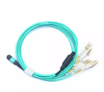 Indoor FTTH Optic Fiber Patch Cord MPO To 8 Cores DX LC/UPC Om3 MM