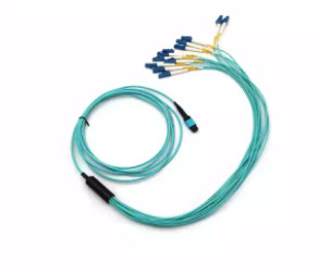 OM3 Type B 12 Fibers MPO Patch Cord Female To FC / LC