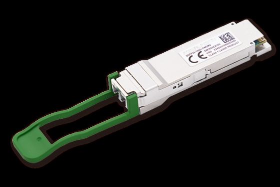 QSFP28 100G CWDM4 transceiver module designed for 2 km optical communication applications with single mode fiber