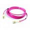 3.0mm DX MM 50/125 OM4 LC to LC Fiber Optic Patch Cord PINK LSZH outer Jacket