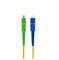 Yellow PVC Fiber Optic Patch Cable SC / APC to SC / UPC SX SM 0.9 2.0 3.0 mm