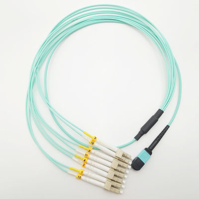 3M Duplex OM3 MPO To 8xLC Fiber Optical Patch Cord 50/125