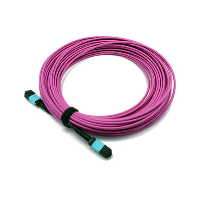 MTP 12 Core OM4 MM Fiber Optic Trunk Cable For Data Center Cabling