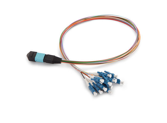 OM3 MPO Harness Cable For 40G 100G Network Applications