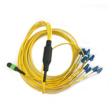 12 Cord Connector MPO / UPC LC / UPC Fiber Optic Patch Cord Yellow