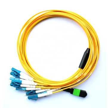 Unionfiber MPO 12 Cord SM Fiber Optics Jumper MPO To LC Male