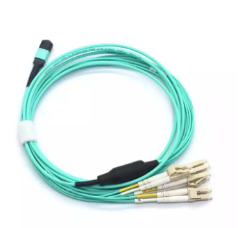 Indoor FTTH Optic Fiber Patch Cord MPO To 8 Cores DX LC/UPC Om3 MM