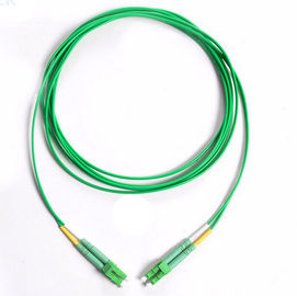 Green Cable Fibre Optic Patch Cord  LC/APC-LC/APC Singlemode Duplex 3.0mm OFNR