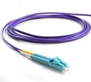 Purple Fiber Optic Jumper , LC/UPC To LC/UPC OM4 Purple Duplex 3.0mm 8Mtrs LSZH