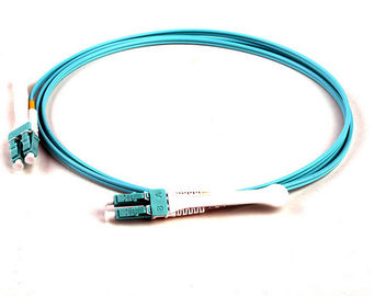 OM3 50/125 Fiber Optic Patch Cord , multimode fiber patch cord 5Mtrs PVC aqua cable