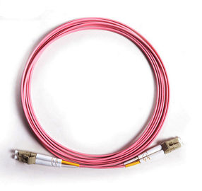 OM4 pink Duplex 3Mtrs OFNP Fiber Optic Patch Cord insertion loss <=0.2dB