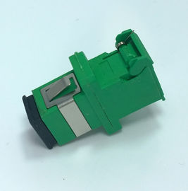 SC / APC simplex shuttered fiber optic adapters Green High Precious Structure