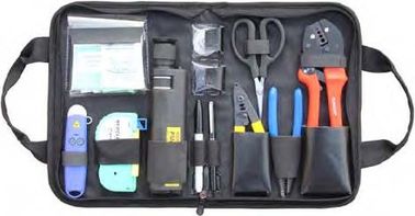 Variety Convenient Black Fiber Optic Hand Tool Bags / Fiber Termination Kit With Zipper