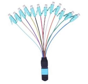 12 color 12 cores MPO to LC OM3 fanout fiber patch cord 0.9mm cables