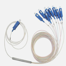 Various coupling ratio 1 × 8 PLC SC Fiber Optic Splitter combines or splits power
