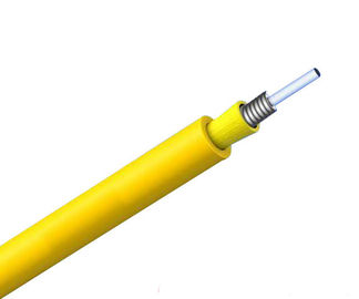 Yellow color GJSJV Coaxial Armoured Indoor Fiber Optical Cable GJSJV With 0.6mm Tight Buffer
