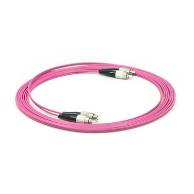 FC to FC Fiber Optic Patch Cord 2.0mm DX MM 50/125 OM4 pink LSZH Jacket