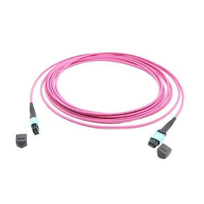 MTP 12 Core OM4 MM Fiber Optic Trunk Cable For Data Center Cabling