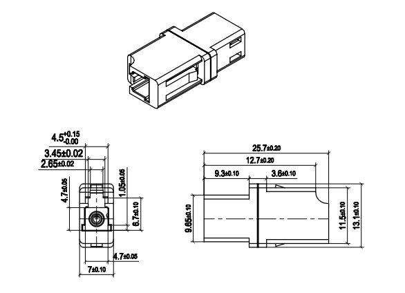Simplex Recept LC / UPC Multimode OM1 Simplex Fiber Optic Receptacle